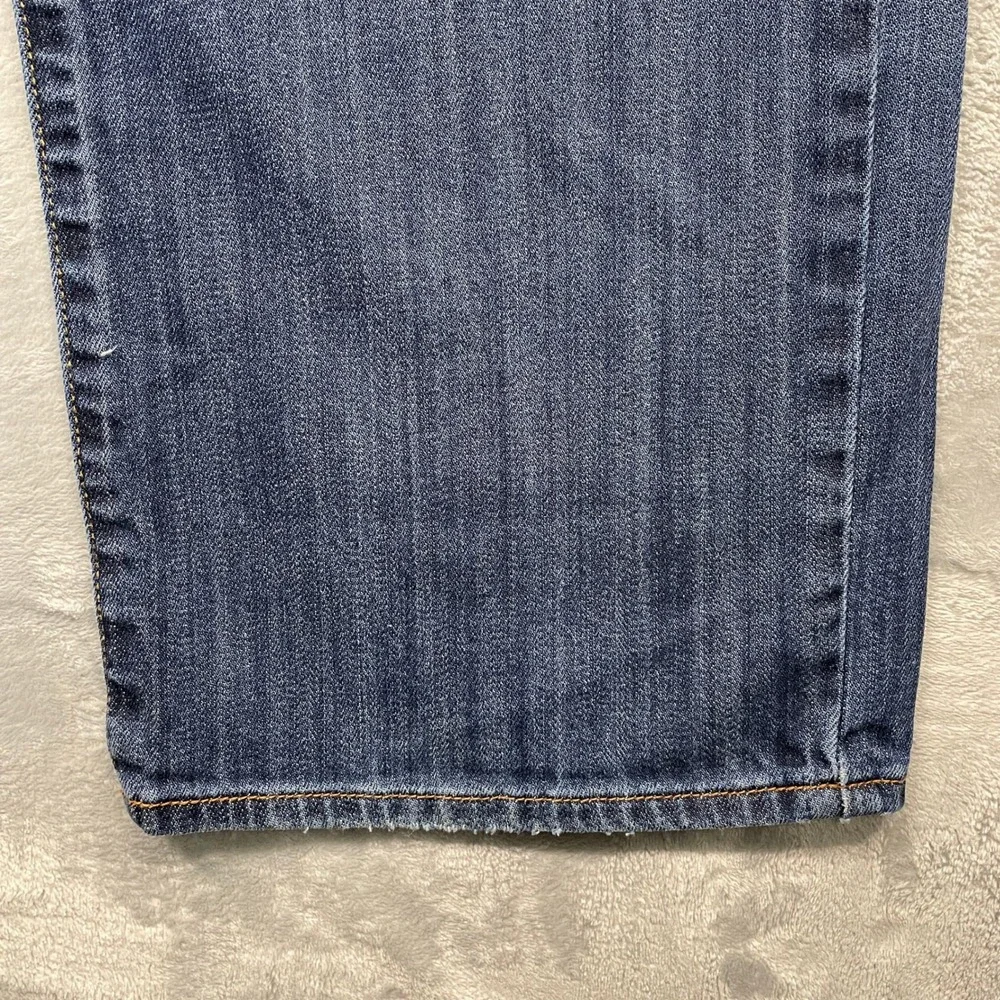 Lucky Brand 361 Vintage Straight Jeans Mens 38x32 Blue Medium Wash Distressed